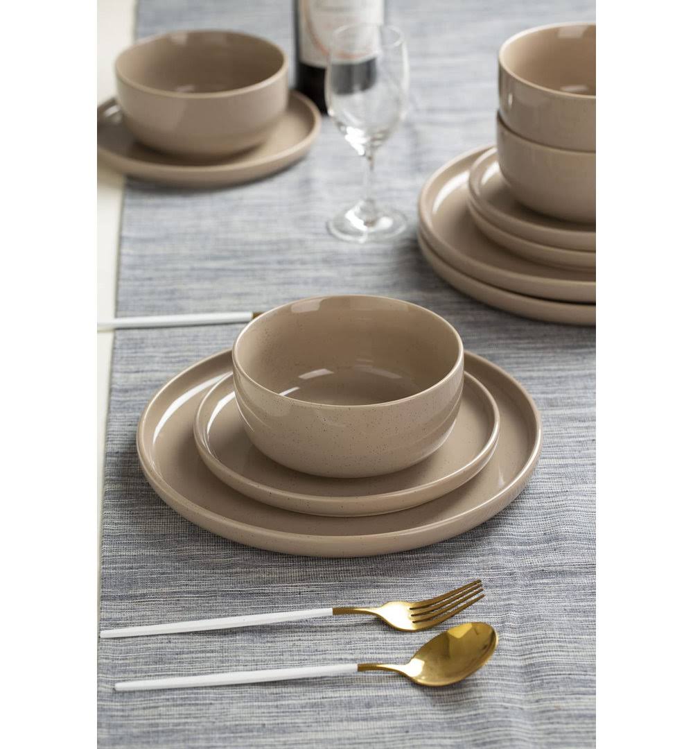 Rangou 12 Piece Dinnerware Set - Service for 4 Color: Brown