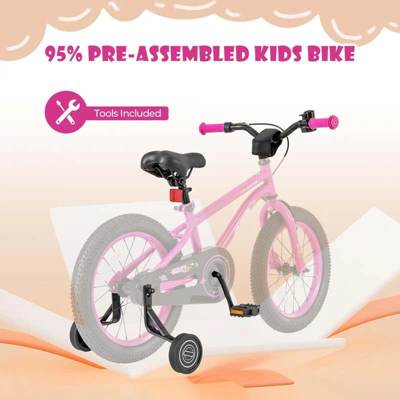 16" Kids Bike for 4-7 Years Old Girls Boys Sport Bicycle with Adjustable Saddle, Training Wheels, Reflectors