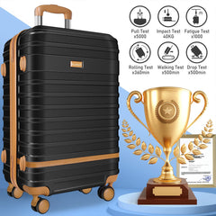 5 Piece Luggage Sets and Travel Duffel Bag, ABS Hardshell Hardside Checked Luggage with TSA Lock and Double Spinner Wheels Suitcase, Deep Blue