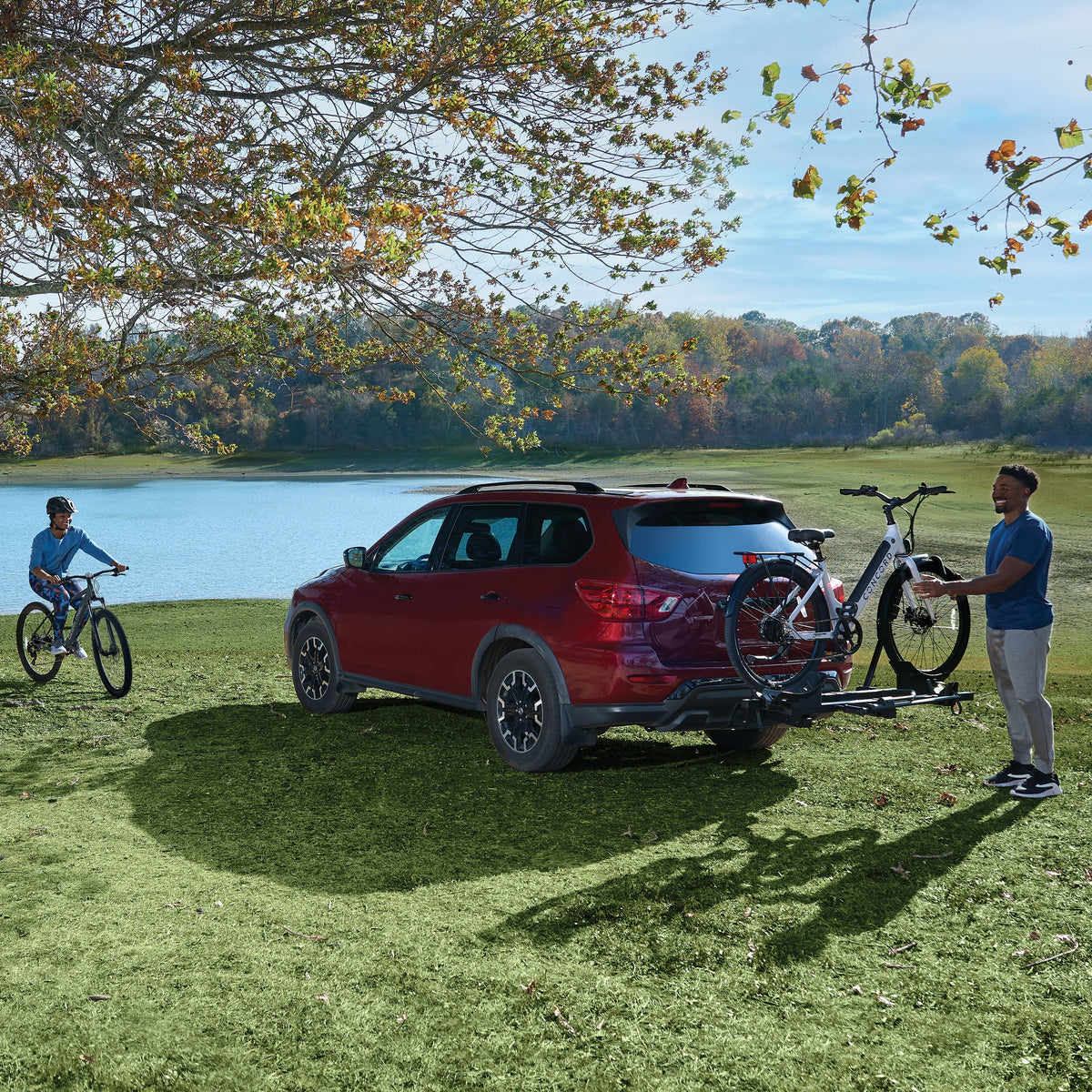 Ozark Trail Premium Platform Steel Bike Rack with 132 lb Load Capacity, 2'' Hitch Receiver E - Bike Compatible