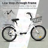20 in Kids Bike for Boys Girls, 1 Speed Children Bicycle with Basket, Rear Seat, Chain Guard, Coaster Brake and V - Brake, Steel Frame Kids Bike for Ages 6 - 12 Years Old Birthday Gift, Purple