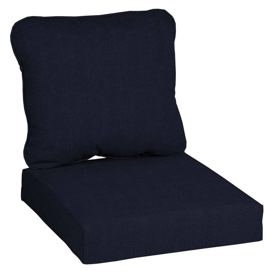 Hampton Bay 24 in. x 22 in. CushionGuard Midnight 2-Piece Deep Seating Outdoor Lounge Chair Cushion