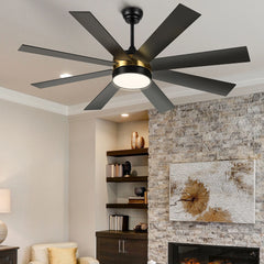 Dextrus 60 in Modern LED Outdoor/ Indoor Ceiling Fan with Remote Control
