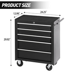 5 - Drawer Rolling Tool Chest Tool Storage Cabinet with Wheels Tool Organizer Box