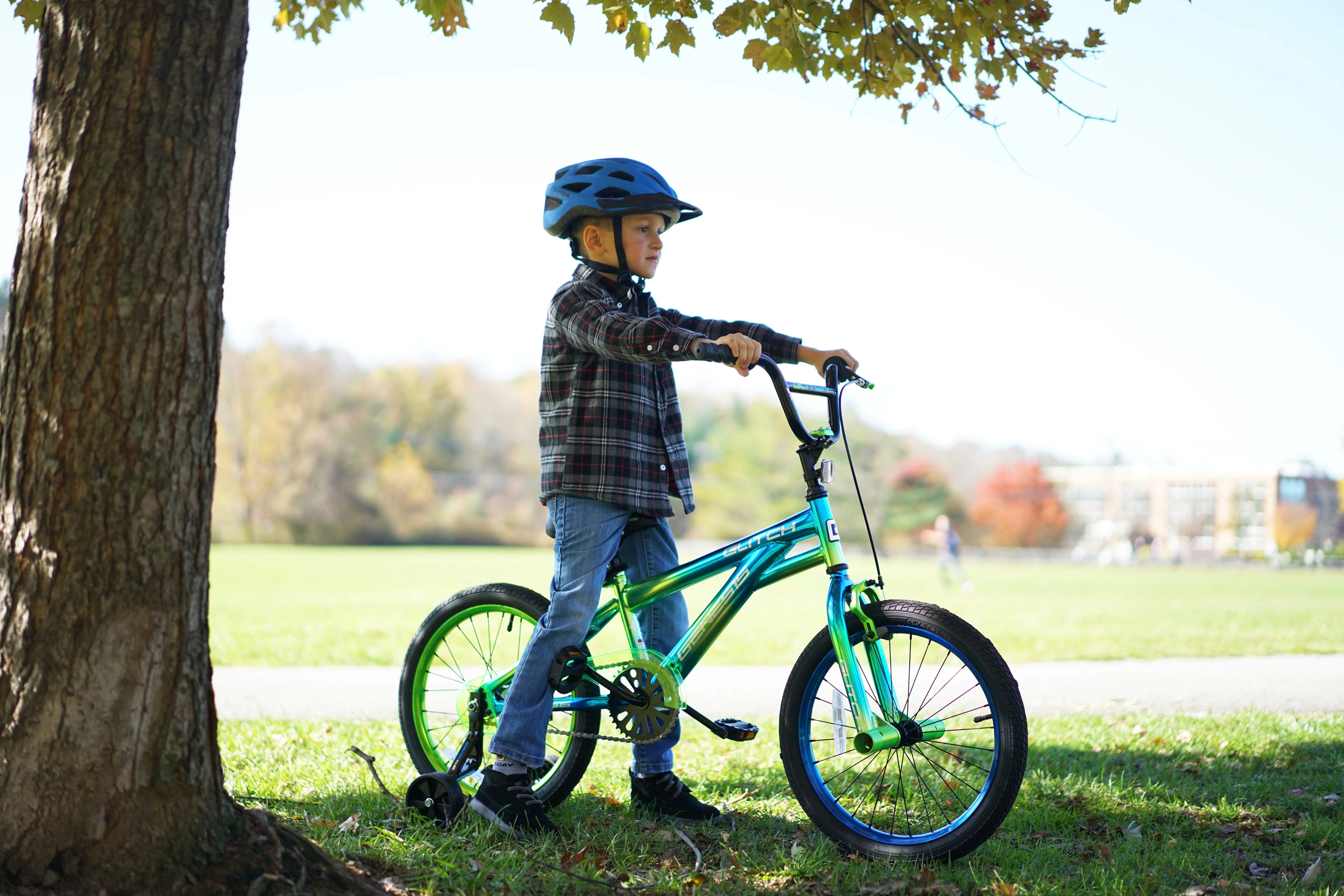 18" Glitch Boy'S BMX Bike, Blue/Green