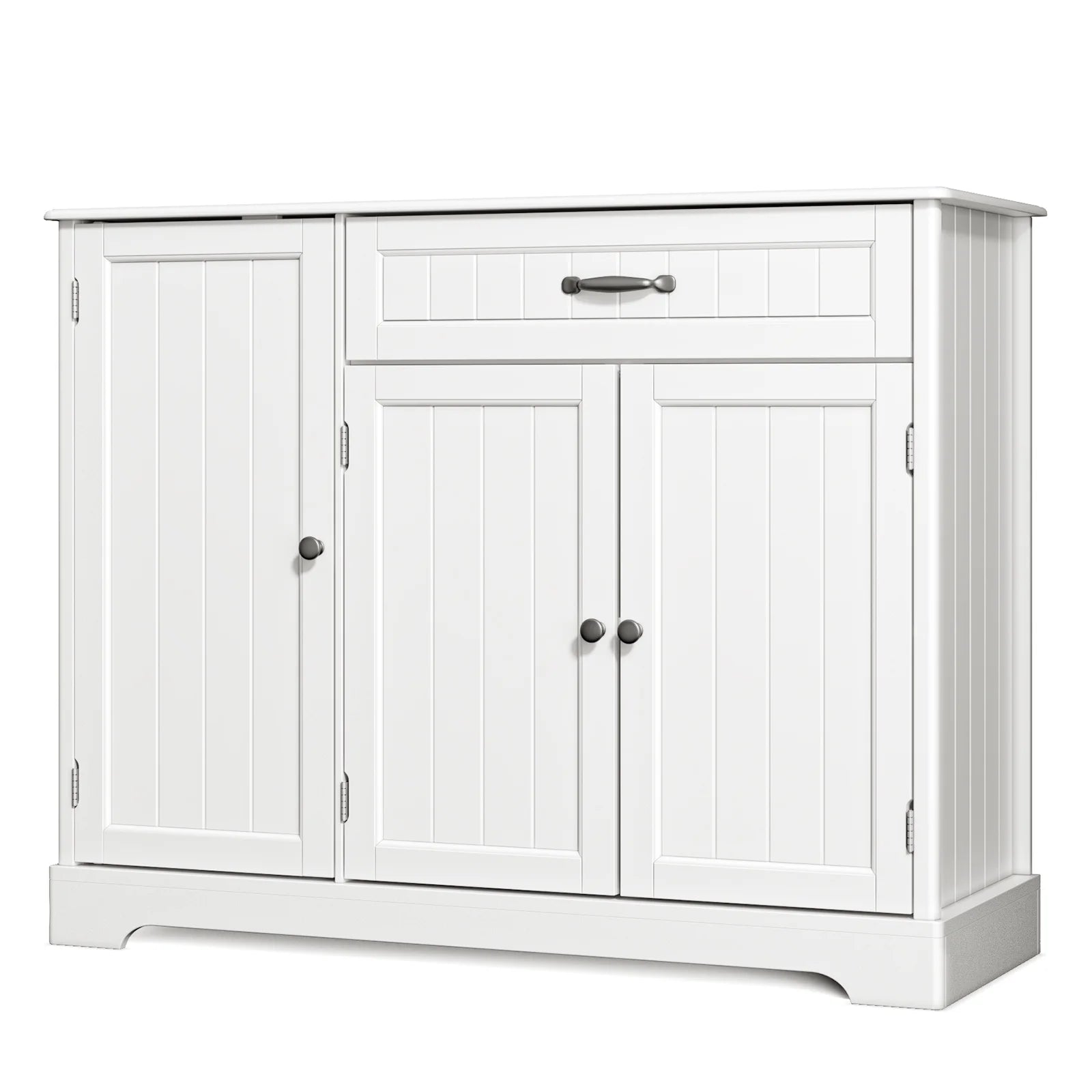 Coffee Bar, Lofka 42" Kitchen Storage Cabinet, Sideboard Buffet Cabinet with 8 Shelves, 1 Drawer