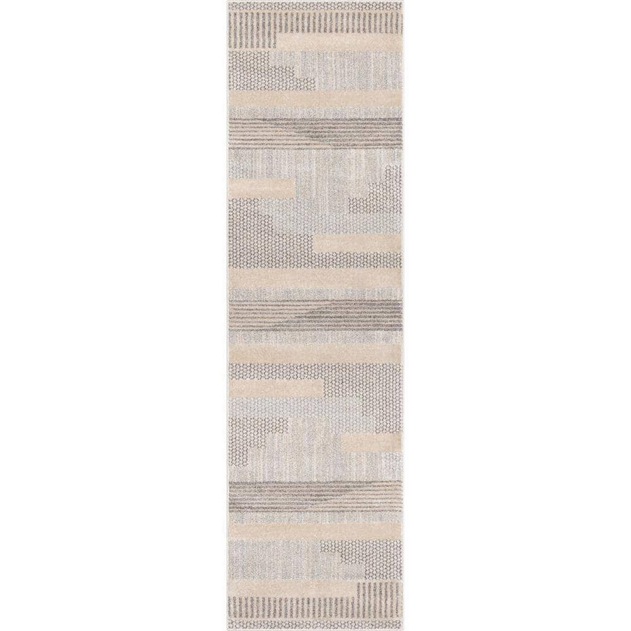 Well Woven Beige 2 ft. 7 in. x 9 ft. 10 in. Runner Harlow Briar Modern Geometric Abstract Area Rug