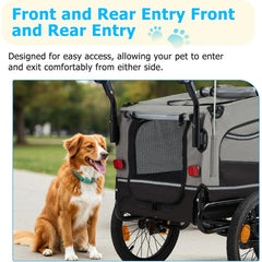AECOJOY Dog Bike Trailer, Large 57'' Pet Bicycle Carrier for Small and Medium Dogs