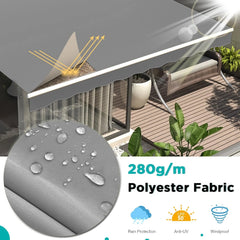 AECOJOY 14'x10' Manual Retractable Awning Sun Shade, Patio Awning Canopy