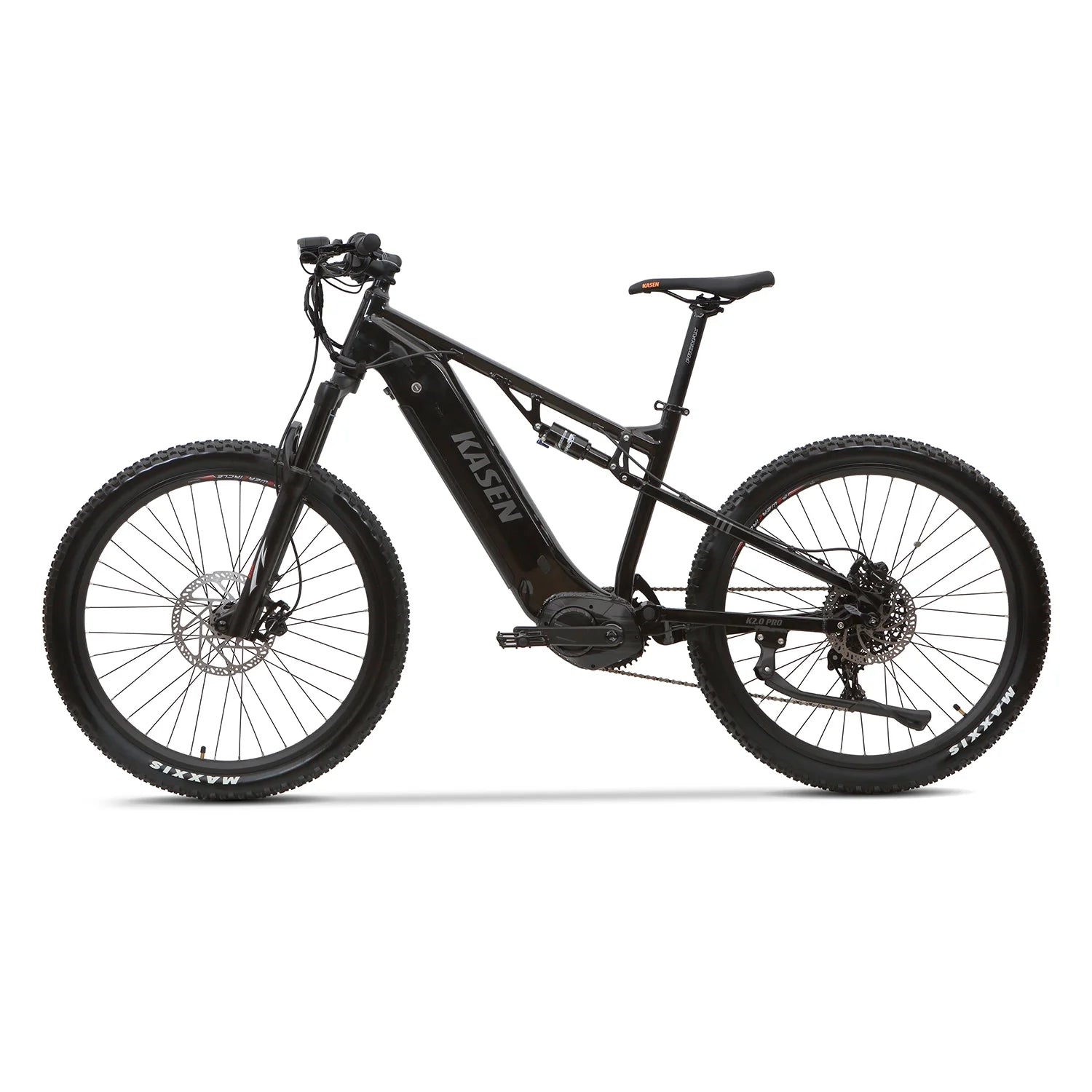 Kasen Electric Mountain Bike Mid - Driven 500w 48v 15ah Full Suspension Throttle and Pedal Assist