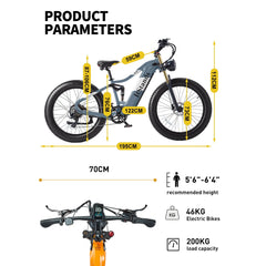 Dual Motors AWD 2000W Electric Bike for Adult 26'' UL2849 48V 30AH E - Mountain Bike 4.0 Fat Tire up to 35MPH&120miles Long Range Off - Road Ebike Dual Hydraulic Disc Brakes&Ful Suspension Electric Bicyc