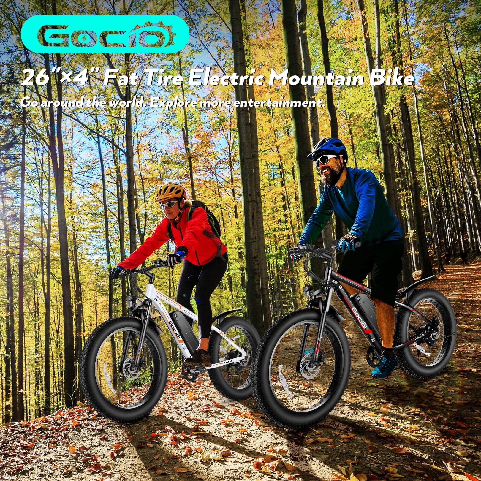 Gocio 26" 4.0 Fat Tire Electric Bike for Adults, 500W Motor, 48V 13ah Battery, Lightweight Aluminum Alloy Frame, Max 22mph Electric Mountain Bike Beach Snow Ebike for Men, Professional 7 - Speed UL2849