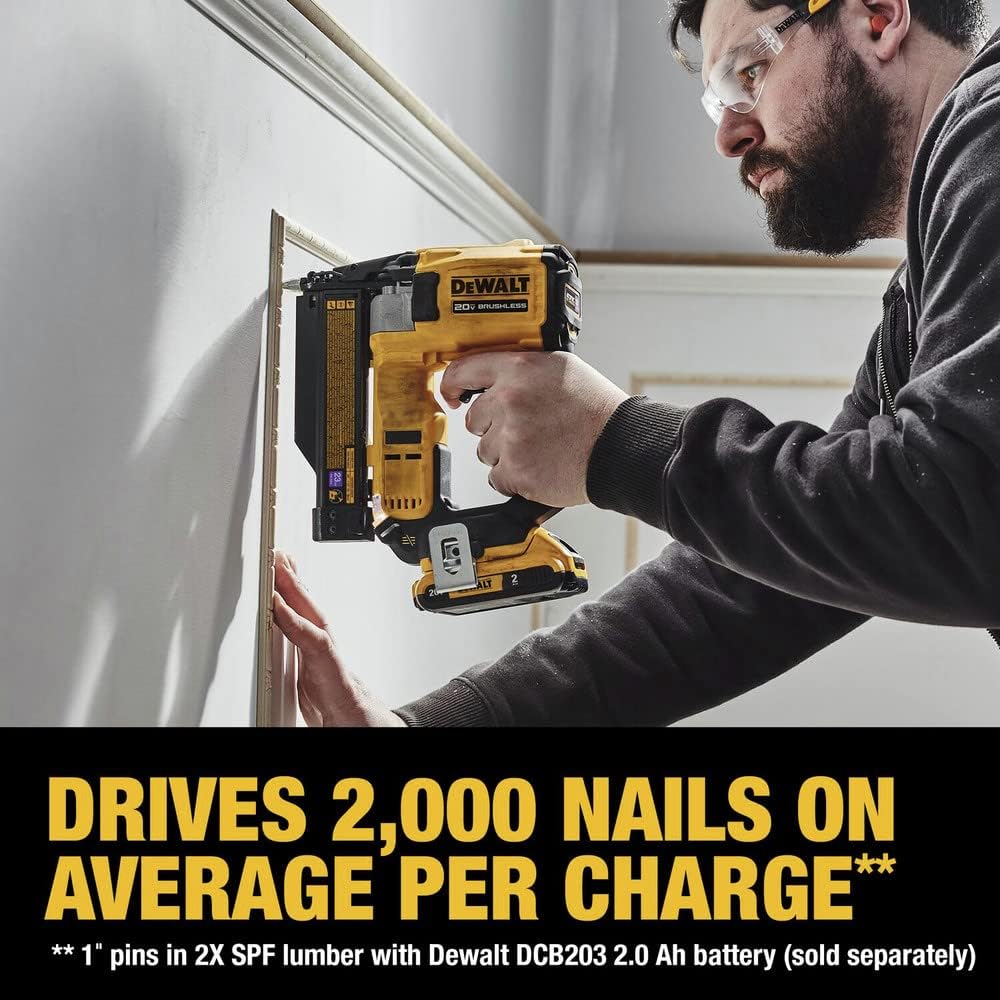 Dewalt DCN623D1 20 - Volt MAX Atomic Compact Cordless Pin Nailer Kit, Brushless Motor, 23 Gauge, Battery - Quantity 1