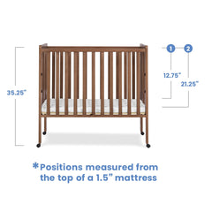 Delta Children Lee Portable Folding Mini Crib with 1.5 - Inch Mattress - Greenguard Gold Certified, Bianca White