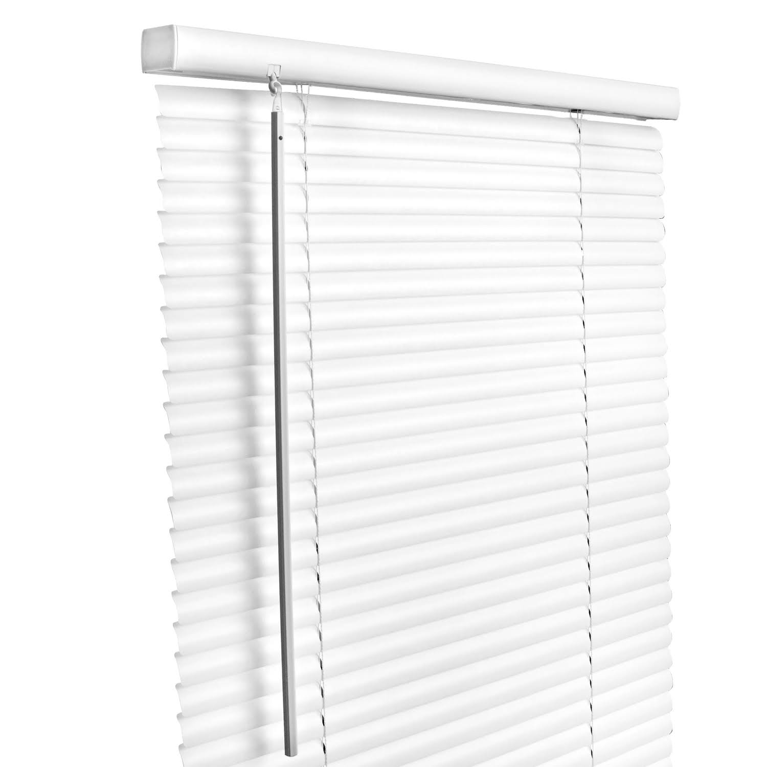 Living Accents Vinyl 1 in. Blinds 27 in. W x 64 in. H White Cordless