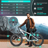 Gocio 26" 4.0 Fat Tire Electric Bike for Adults, 500W Motor, 48V 13ah Battery, Lightweight Aluminum Alloy Frame, Max 22mph Electric Mountain Bike Beach Snow Ebike for Men, Professional 7 - Speed UL2849