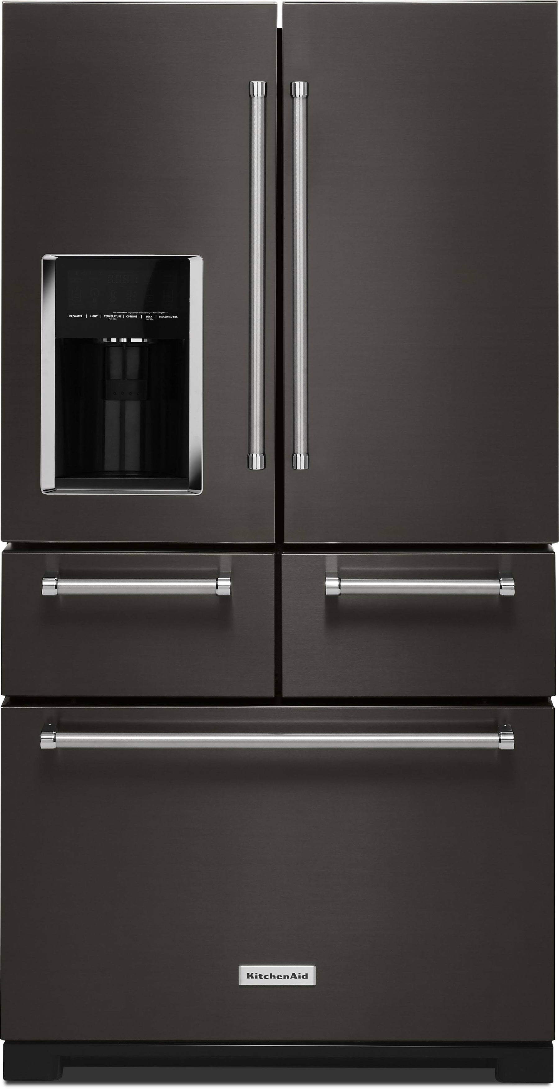 KitchenAid KRMF706EBS French Door Refrigerator - 36" - 25.8 cu ft - Black Stainless