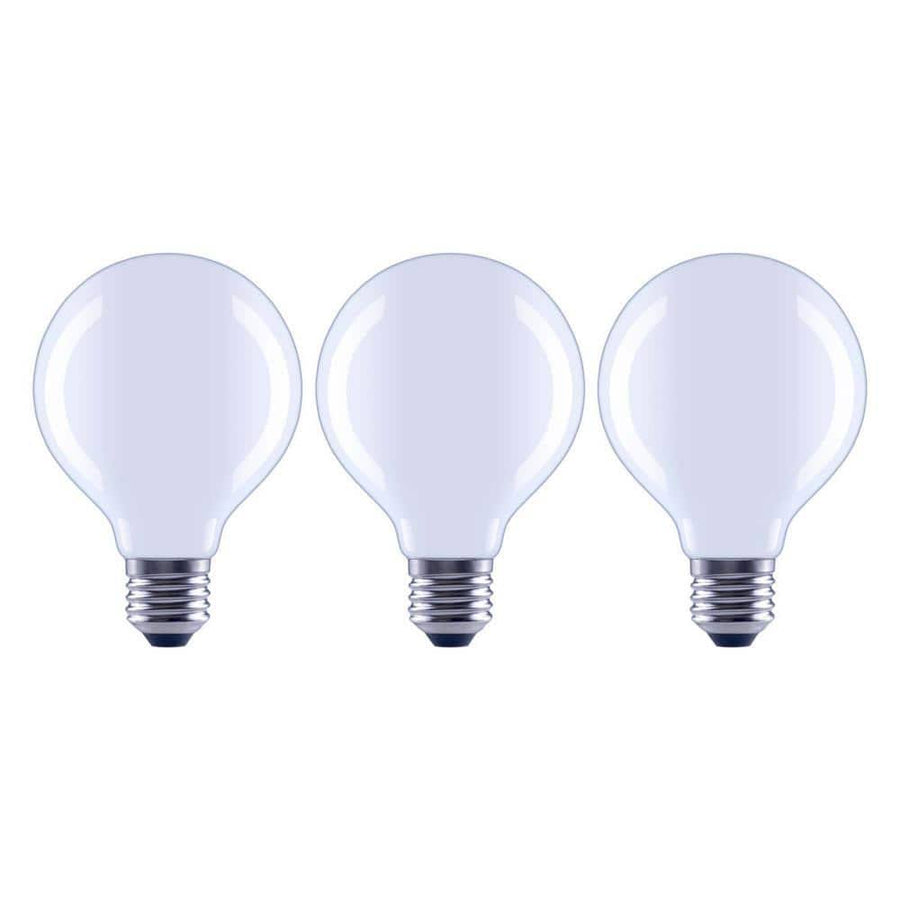Ecosmart 100-Watt Equivalent G25 Dimmable Globe Frosted Glass Filament LED Vintage Edison Light Bulb Daylight (3-pack)