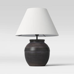 Large Ceramic Table Lamp Black (Includes LED Light Bulb) - Threshold
