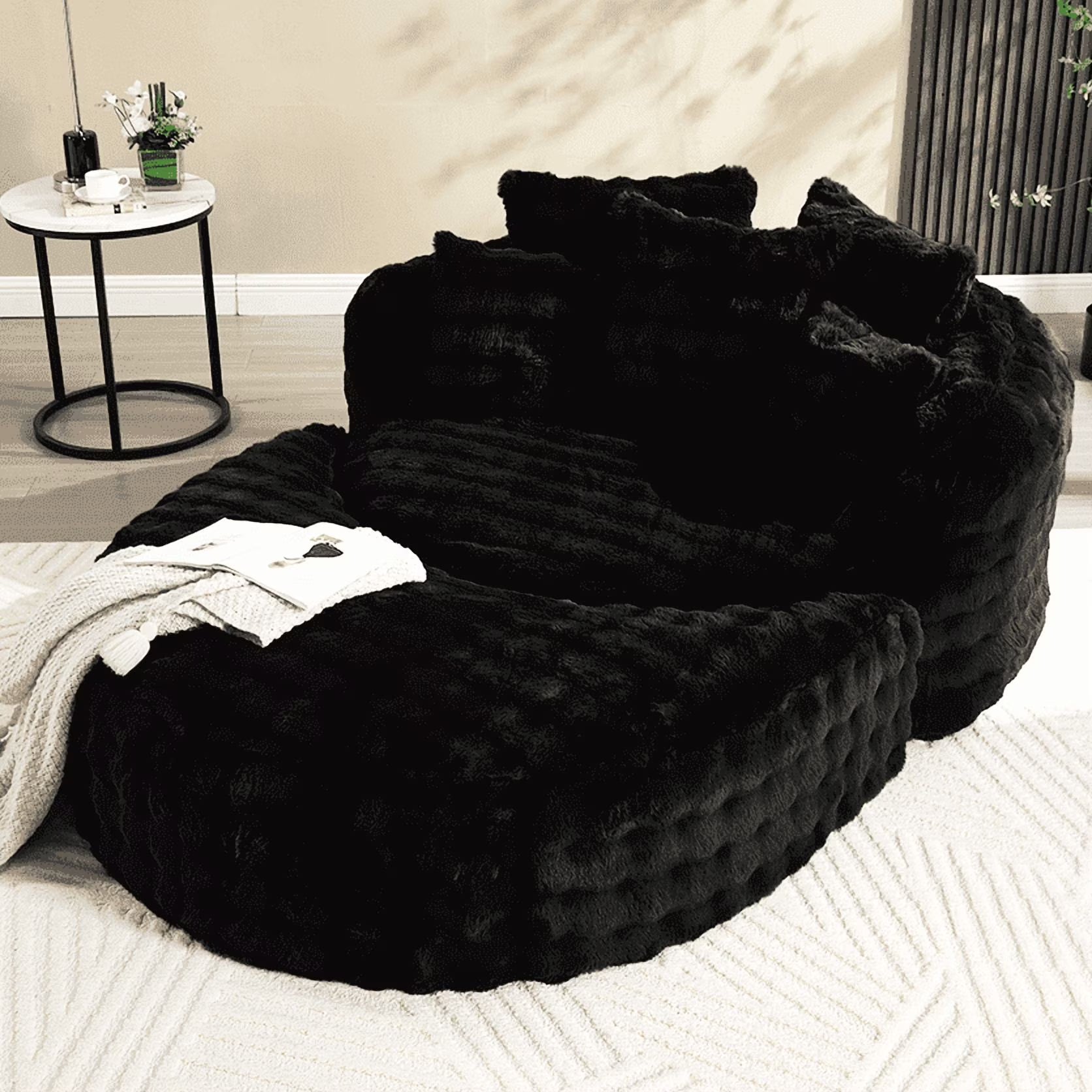 Wiilayok 58'' Oversized Chaise Lounge Chair Indoor, Thickened Backrest Sleeper Sofa Couch with Soft Pillows for Living Room, Gray