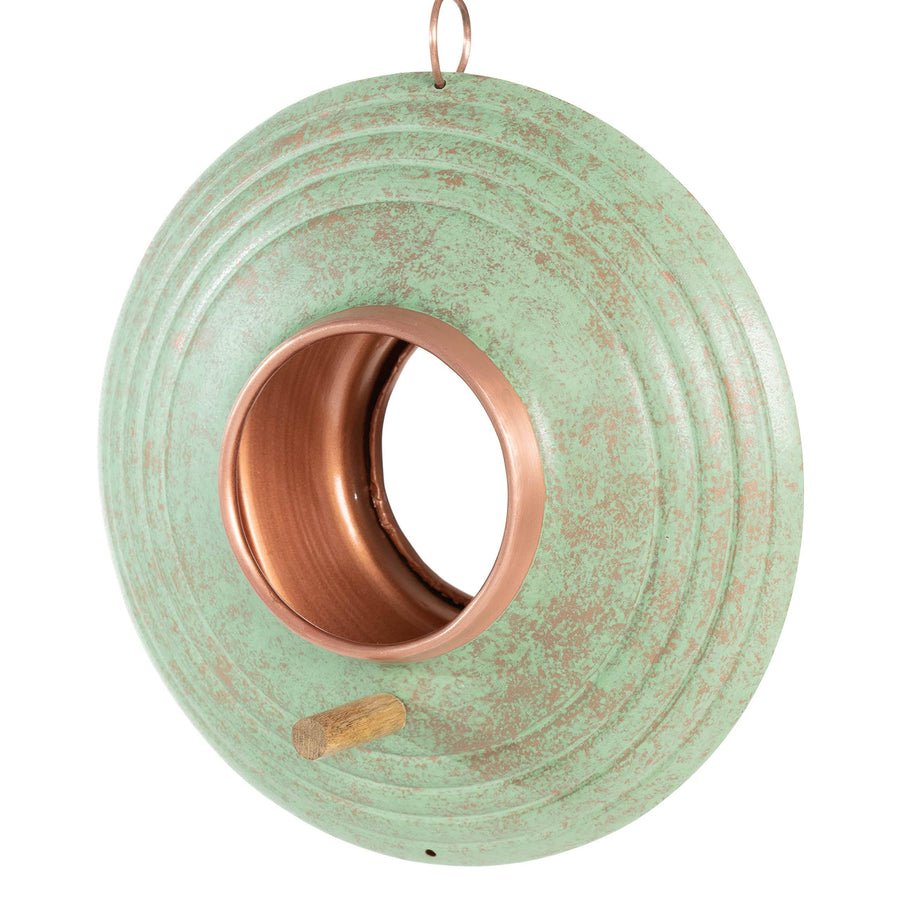 Good Directions BF116G Verde Fly-Thru Bird Feeder, Copper Accents, Multiple Perches