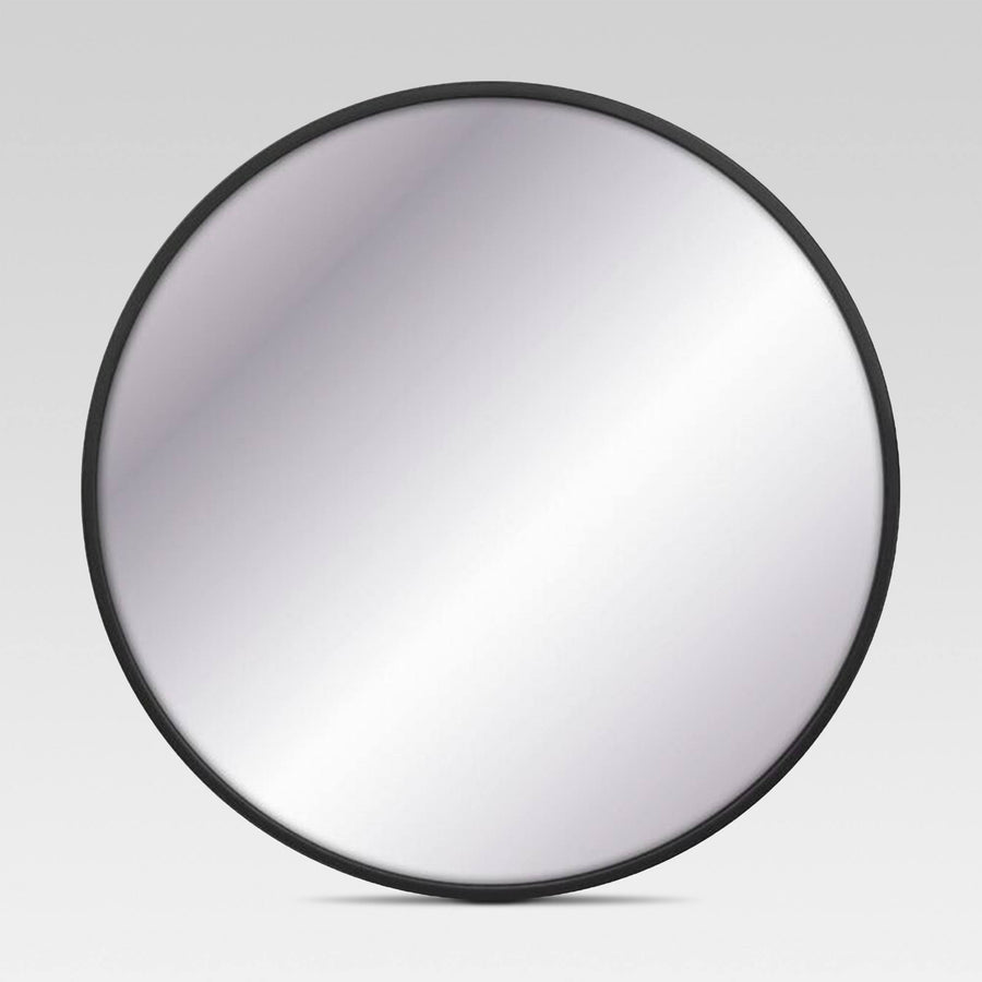 28" Round Black Decorative Wall Mirror - Project 62