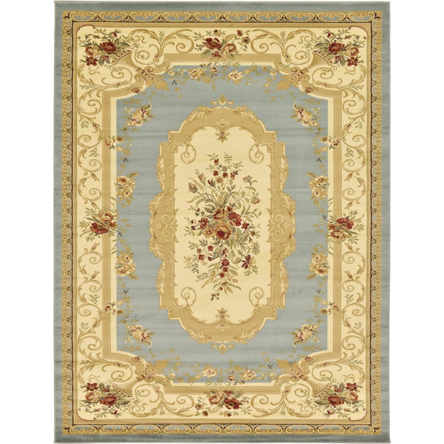 Unique Loom Henry Versailles Area Rug - 9' x 12' Light Blue
