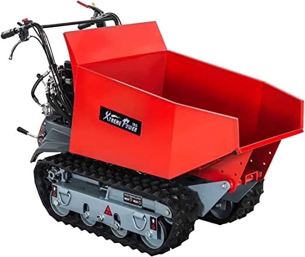 Xtremepowerus Track Barrow, 660 lb Loading Capacity, 6.5HP Kohler, Gas Powered Wheelbarrow