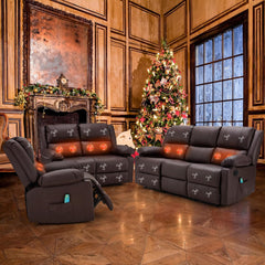 AECOJOY 3 PCS Recliner Sofa Set for Living Room Furniture Set