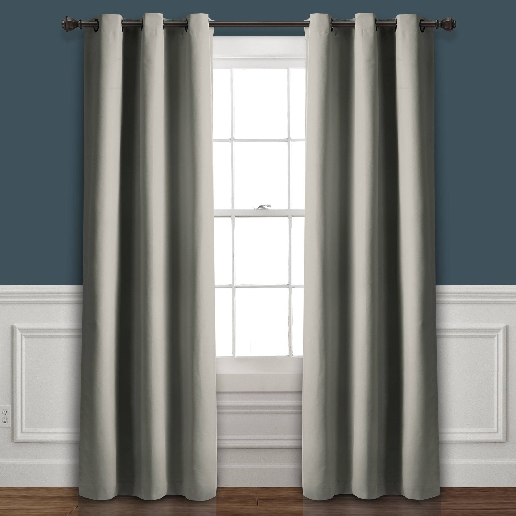 Lush Decor Absolute Blackout Window Curtain Panels Dark Gray 76X95 Set Each 38X95