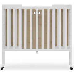 Delta Children Lee Portable Folding Mini Crib with 1.5 - Inch Mattress - Greenguard Gold Certified, Bianca White