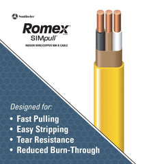 250 Ft. 12/2 Solid Romex Simpull CU NM - B W/G Wire