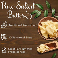 Beurdell Canned French Butter - 100% Natural Salted Pasteurized Real Butter | Long Shelf Life Emergency Survival Food | Great for Cooking, Baking, RV & Camping | Pull Top Lid | Pack of 24 | France