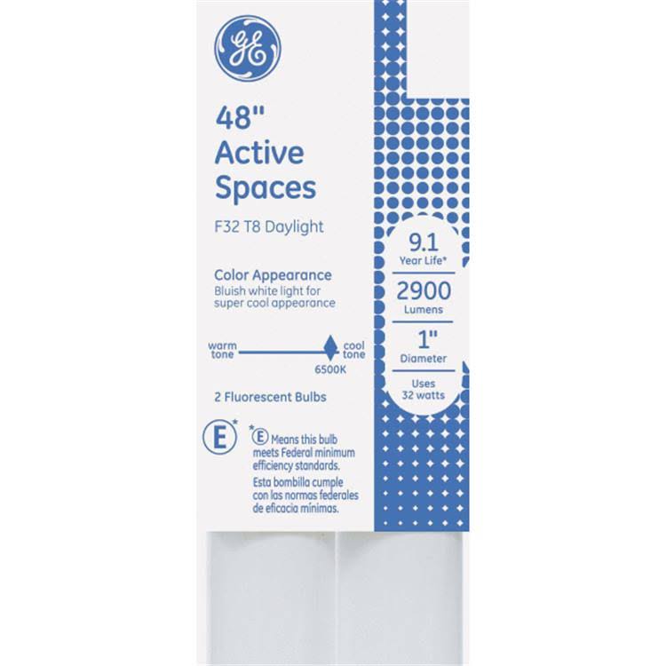 GE Fluorescent Tube Light Bulb, 32 W, 48"