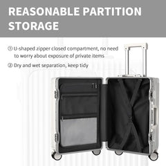 Carry - on Luggage with USB Charging Port, Front Compartment, TSA Lock, Airline Approved Carry on Hardside Suitcase with Spinner Wheels (Grey, 20 in)