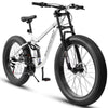 26 in Mountain Bike for Men, 26*4" Fat Tire Mountain Bicycles, Full - Suspension 21 - Speed Drivetrain with Disc Brakes