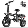 ASKGO 1200W Peak Motor, Folding Electric Bike for Adults Teens, 14'' Commuting Bike, Max 28MPH/35 Miles E - Bike, 3 Speed Double Mini Electric Bike, UL2849