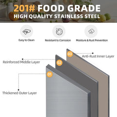 AECOJOY Stainless Steel Table 36"x30" with Backsplash and Knife Blocks Prep Tables for Commercial Kitchen