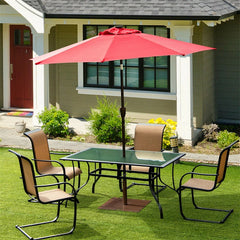 50 LBS Heavy Duty Patio Umbrella Base Stand, 24" Square Steel Outdoor Umbrella Weight with Wheels & 2 Tightening Knobs for Garden Deck Poolside
