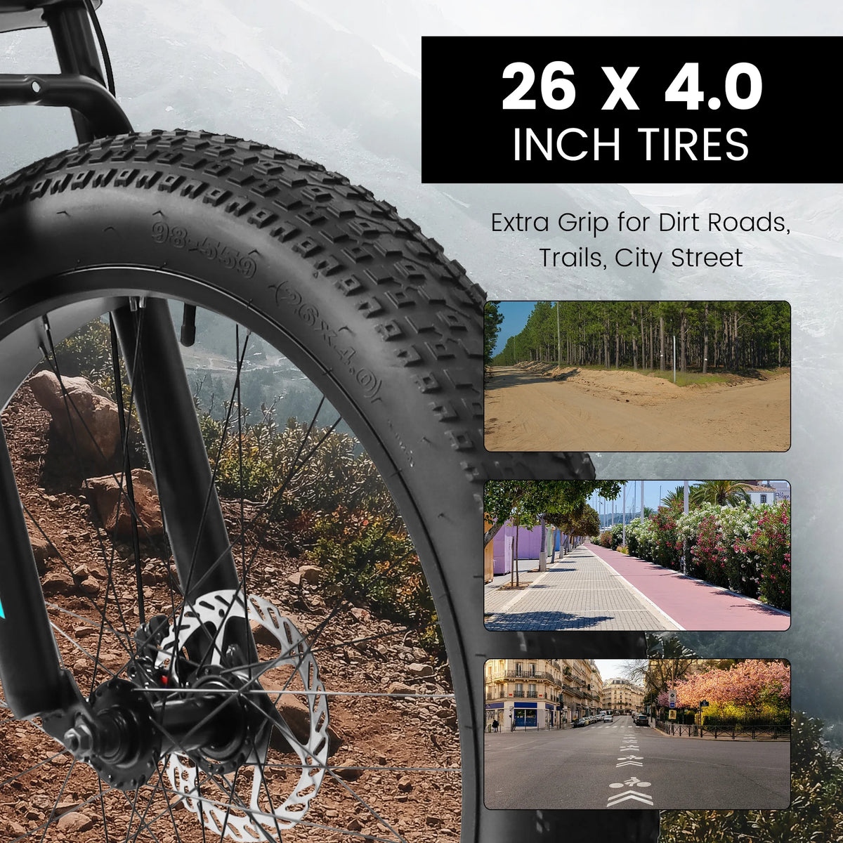 Ambifirner 26" Fat Tire Mountain Bike with Full Suspension - 4" Wide All - Terrain Tires & Shimano 21 - Speed Drivetrain - Outdoor Bike for Men/Women 85% Pre - Assembled Durable Design