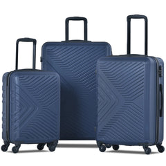 3 Piece Blue Luggage Travel Set, 20" 24" 28" Carry on Luggage with Spinner Wheels, Lightweight Hard Case Luggage Travel Suitcase Christmas Gifts for Business Trip Holiday Travel Cruise