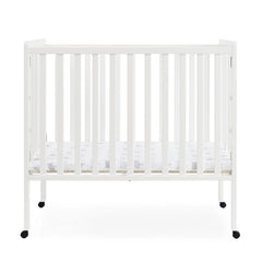 Delta Children Lee Portable Folding Mini Crib with 1.5 - Inch Mattress - Greenguard Gold Certified, Bianca White