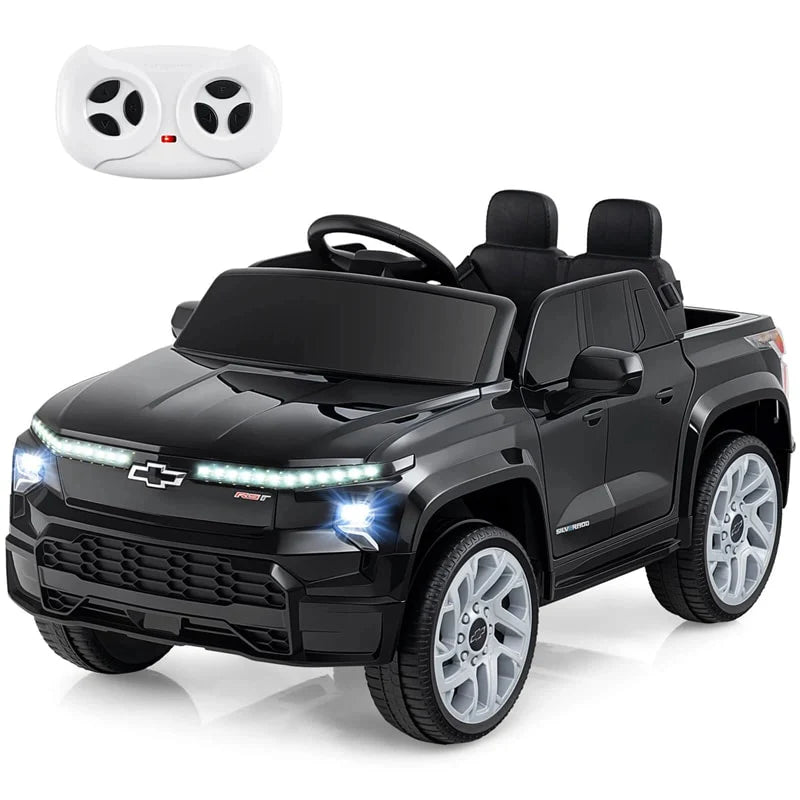 12V Licensed Chevrolet Ride On Truck Car Kids Electric Vehicle with Remote Control, Rear Storage, Lights, Music & Spring Suspension for Ages 3+