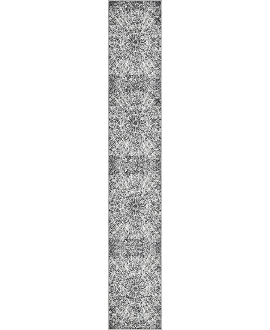 Unique Loom Grace Sofia Dark Gray 2' x 13' Runner Rug