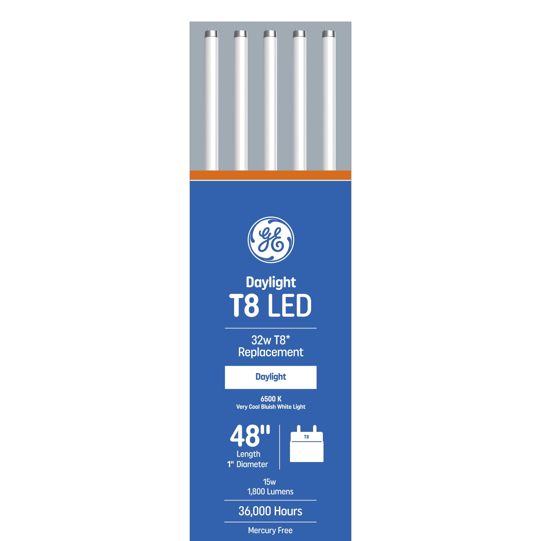 GE LED 32-Watt EQ 48-in Daylight Linear LED Tube Light Bulb 93129295