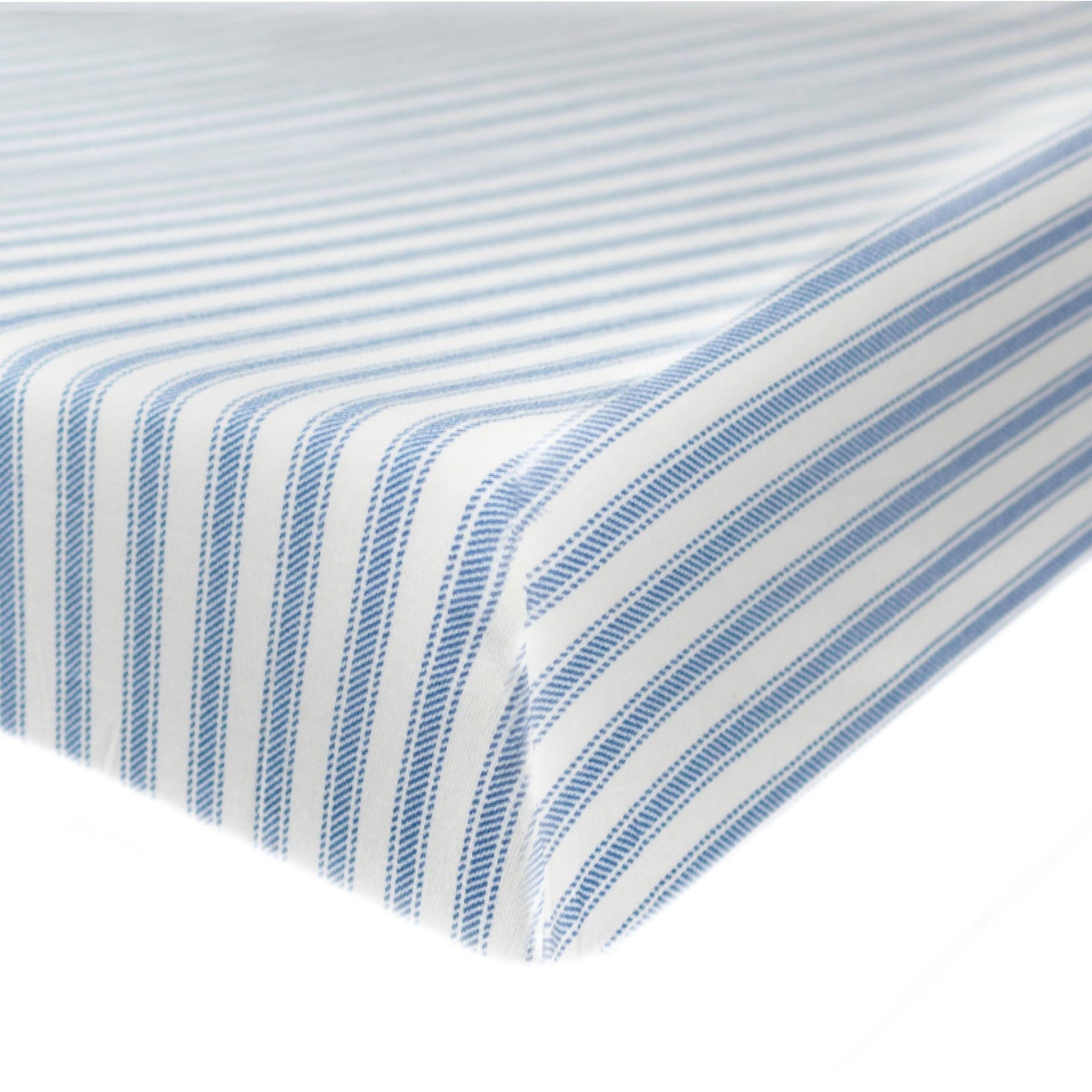 Honest Baby Organic Cotton Fitted Crib Sheet - Blue Ticking Stripe