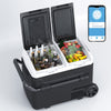 DISHUP 12V Portable Car Refrigerator, 53QT(50 L) Electric Cooler with Dual Zone, DC & AC, Ideal for RV, Camping, Travel, Truck
