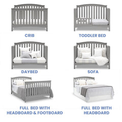 Delta Children Waverly 6 - in - 1 Convertible Baby Crib. Grey