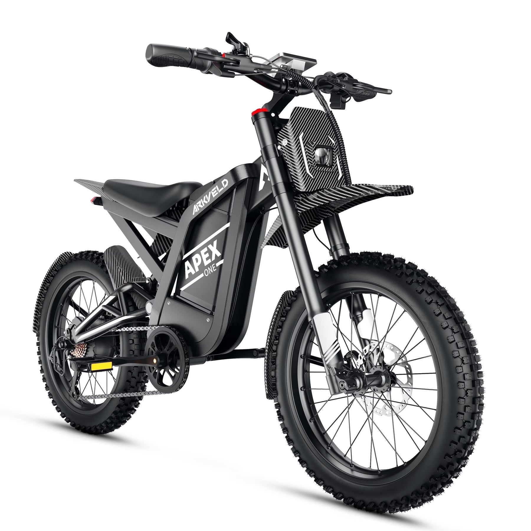 Arkveld Electric Bike for Adults, Peak - 3000W, Max 40MPH and 80miles Electric Motorcycle, 25" Fat Tire Dirt Bike, APEX1 7 - Speed E - Bike，white