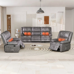 AECOJOY 3 PCS Recliner Sofa Set for Living Room Furniture Set